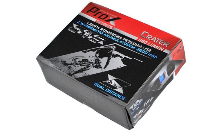 Lampka przód ProX Crater 880Lm USB-13963