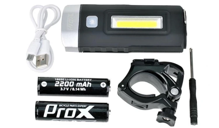 Lampka przód ProX Taurus 2xT6 500Lm USB-17617