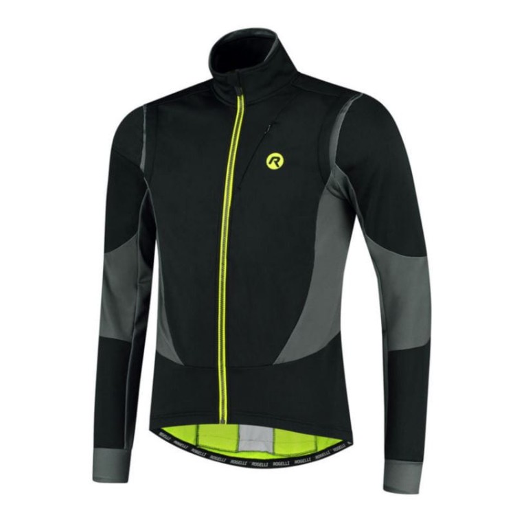 Kurtka rowerowa Rogelli BRAVE czarno szaro żółta-28182