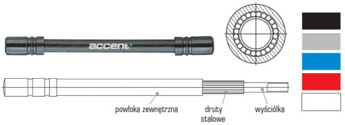 Pancerz przerzutkowy ACCENT 4mm białyi 1m-2246