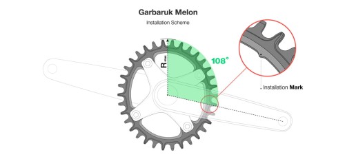 Tarcza GARBARUK shimano quarq 104BCD round 32t red-36566
