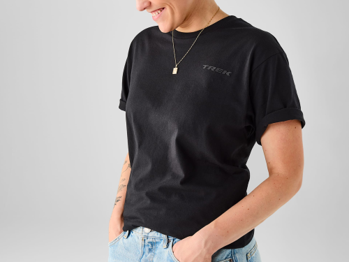 Koszulka T-shirt monochromatyczny logo Trek czarna-38056