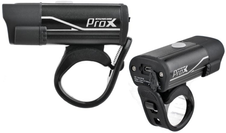 Lampka przód ProX Hydra czarna 400lm USB-12651